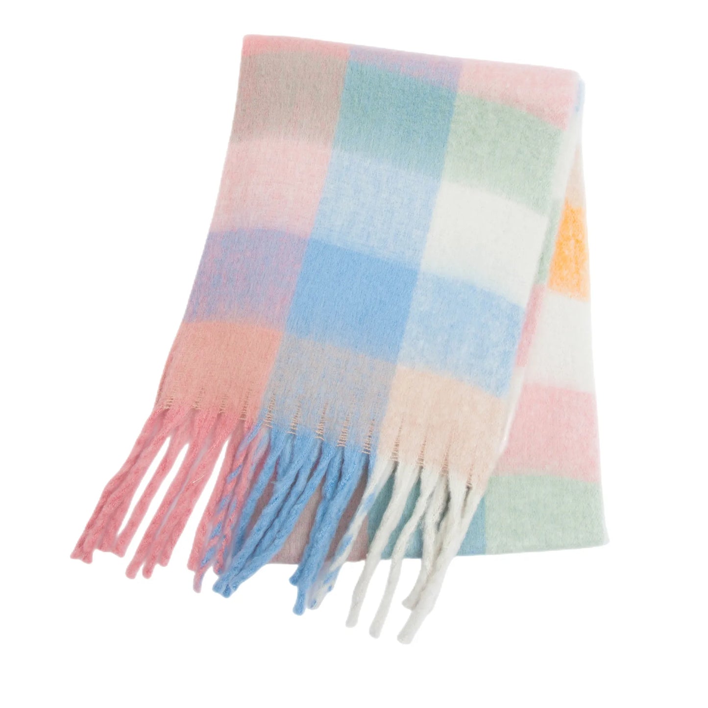 2025 Winter Thick Warm Scarf Women Cashmere Shawl and Wraps Pashmina Neckerchief Bufanda Female Rainbow Hairy Tessel Echarpe New