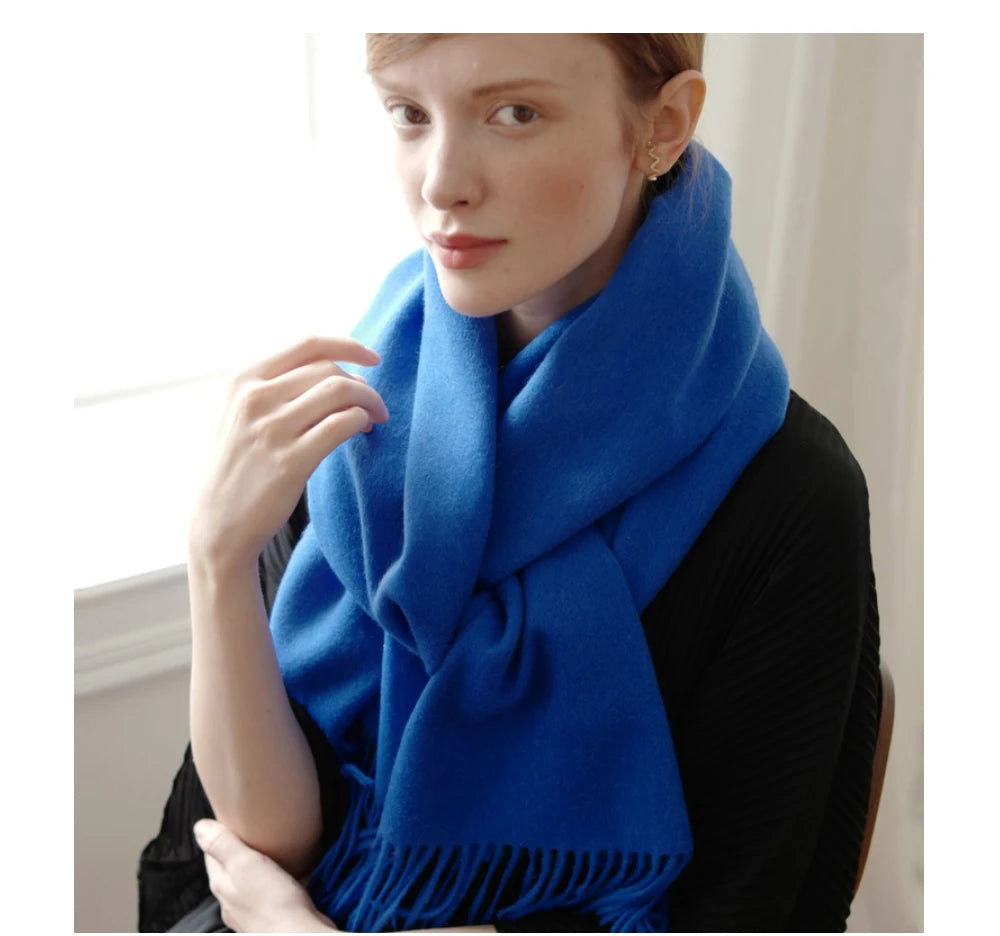 Solidlove Wool Winter Scarf Women Scarves Adult Scarves for ladies 100% Wool scarf women Fashion Cashmere Poncho Wrap