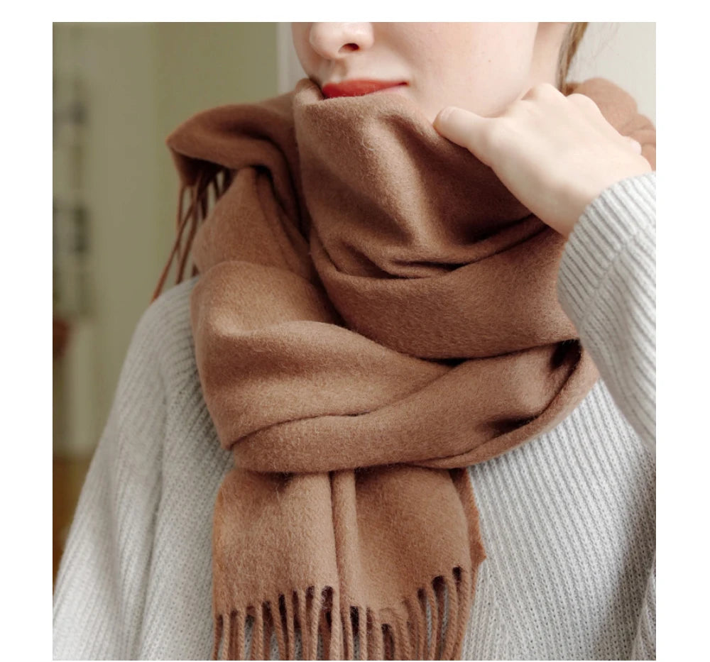 Solidlove Wool Winter Scarf Women Scarves Adult Scarves for ladies 100% Wool scarf women Fashion Cashmere Poncho Wrap