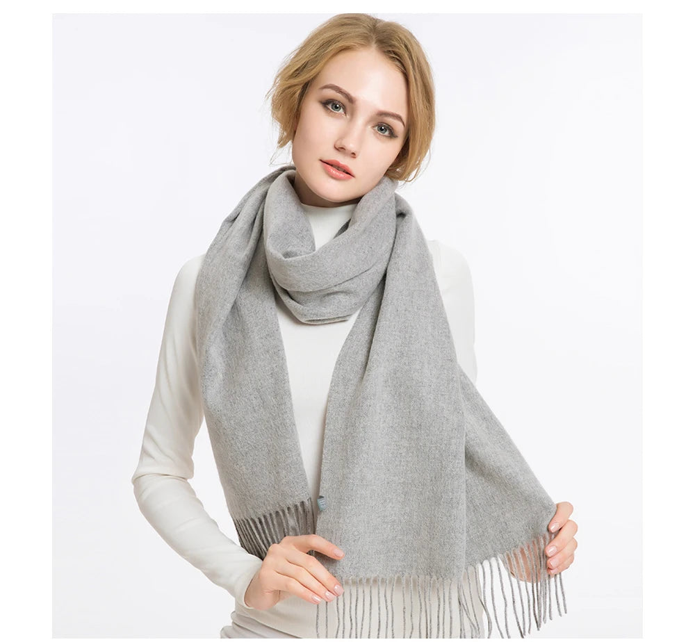 Solidlove Wool Winter Scarf Women Scarves Adult Scarves for ladies 100% Wool scarf women Fashion Cashmere Poncho Wrap