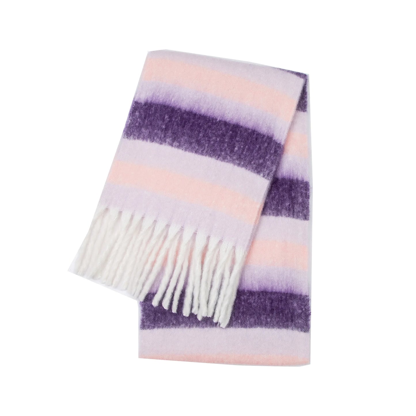 2025 Winter Thick Warm Scarf Women Cashmere Shawl and Wraps Pashmina Neckerchief Bufanda Female Rainbow Hairy Tessel Echarpe New